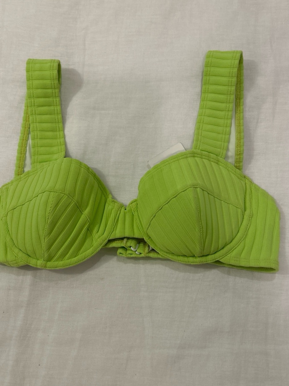 SOLID & STRIPED Lime Ribbed Underwire bikini top
